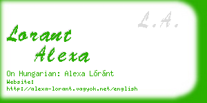 lorant alexa business card