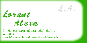 lorant alexa business card